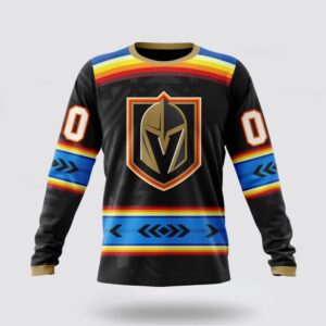 Personalized NHL Vegas Golden Knights Crewneck Sweatshirt Special Native Heritage Design 1