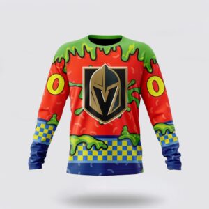 Personalized NHL Vegas Golden Knights Crewneck Sweatshirt Special Nickelodeon Design 1