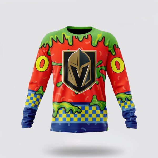 Personalized NHL Vegas Golden Knights Crewneck Sweatshirt Special Nickelodeon Design
