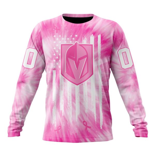Personalized NHL Vegas Golden Knights Crewneck Sweatshirt Special Pink Tie Dye Unisex Shirt