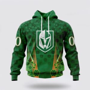 Personalized NHL Vegas Golden Knights Hoodie Full Green Design For St Patricks Day 3D Hoodie 2 1