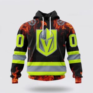 Personalized NHL Vegas Golden Knights Hoodie Special Design Honoring Firefighters 3D Hoodie 2 1