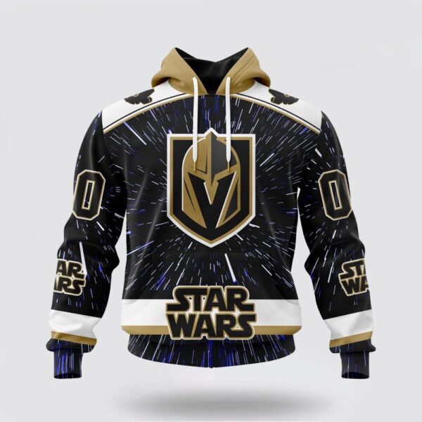 Personalized NHL Vegas Golden Knights Hoodie X Star Wars Meteor Shower Design 3D Hoodie