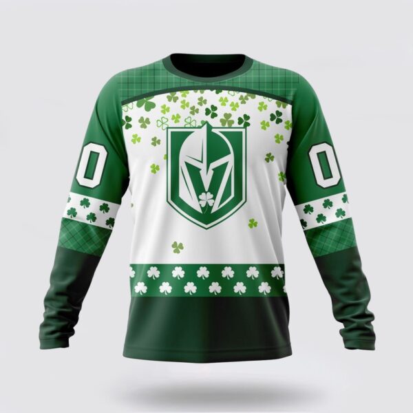 Personalized NHL Vegas Golden Knights Crewneck Sweatshirt Special Design For St Patrick Day