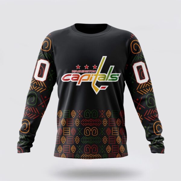 Personalized NHL Washington Capitals Crewneck Sweatshirt Special Design For Black History Month