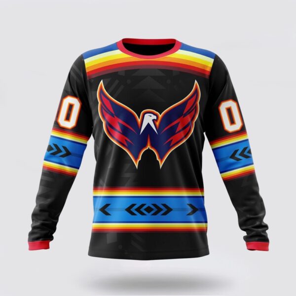 Personalized NHL Washington Capitals Crewneck Sweatshirt Special Native Heritage Design