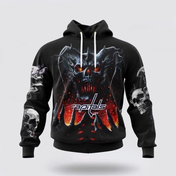 Personalized NHL Washington Capitals Hoodie Special Skull Art Design 3D Hoodie