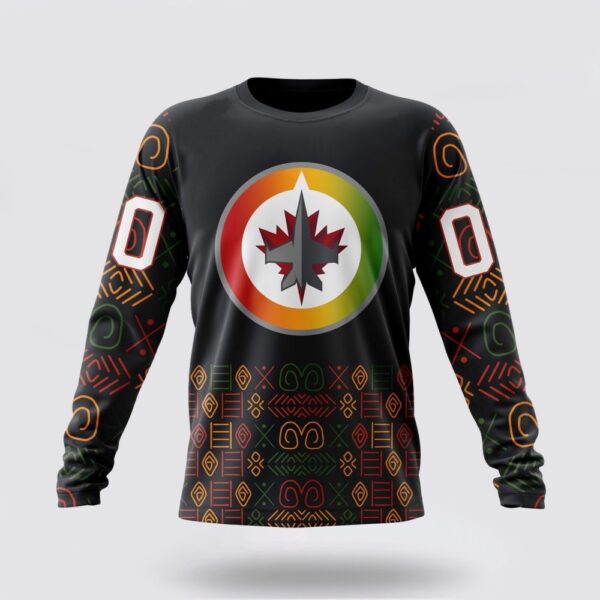 Personalized NHL Winnipeg Jets Crewneck Sweatshirt Special Design For Black History Month