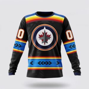 Personalized NHL Winnipeg Jets Crewneck Sweatshirt Special Native Heritage Design 1