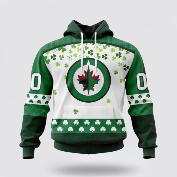 Personalized NHL Winnipeg Jets Hoodie Special Design For St Patrick Day 3D Hoodie