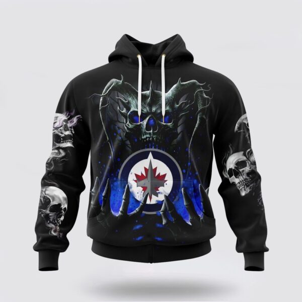 Personalized NHL Winnipeg Jets Hoodie Special Skull Art Design 3D Hoodie