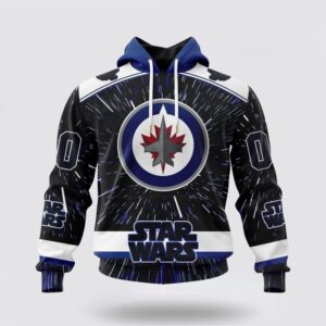Personalized NHL Winnipeg Jets Hoodie X Star Wars Meteor Shower Design 3D Hoodie 1 1