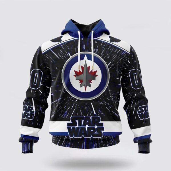 Personalized NHL Winnipeg Jets Hoodie X Star Wars Meteor Shower Design 3D Hoodie