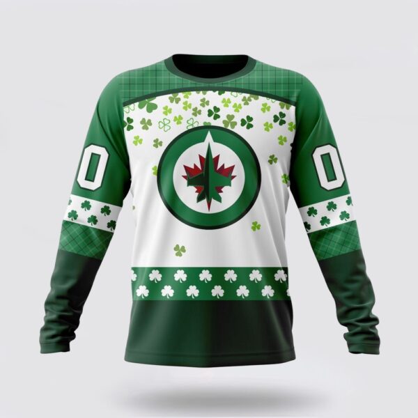Personalized NHL Winnipeg Jets Crewneck Sweatshirt Special Design For St Patrick Day