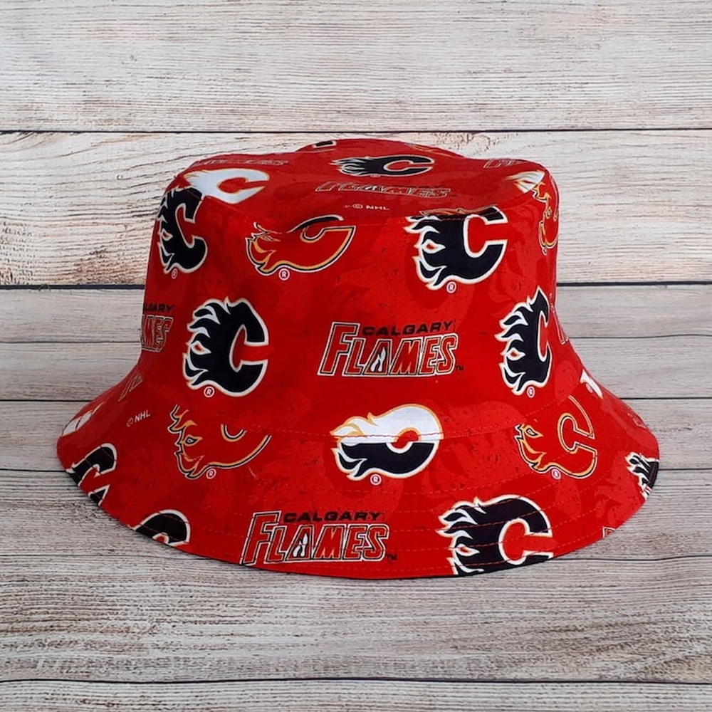 Calgary Flames Bucket Hat Hockey Sports Team Hat