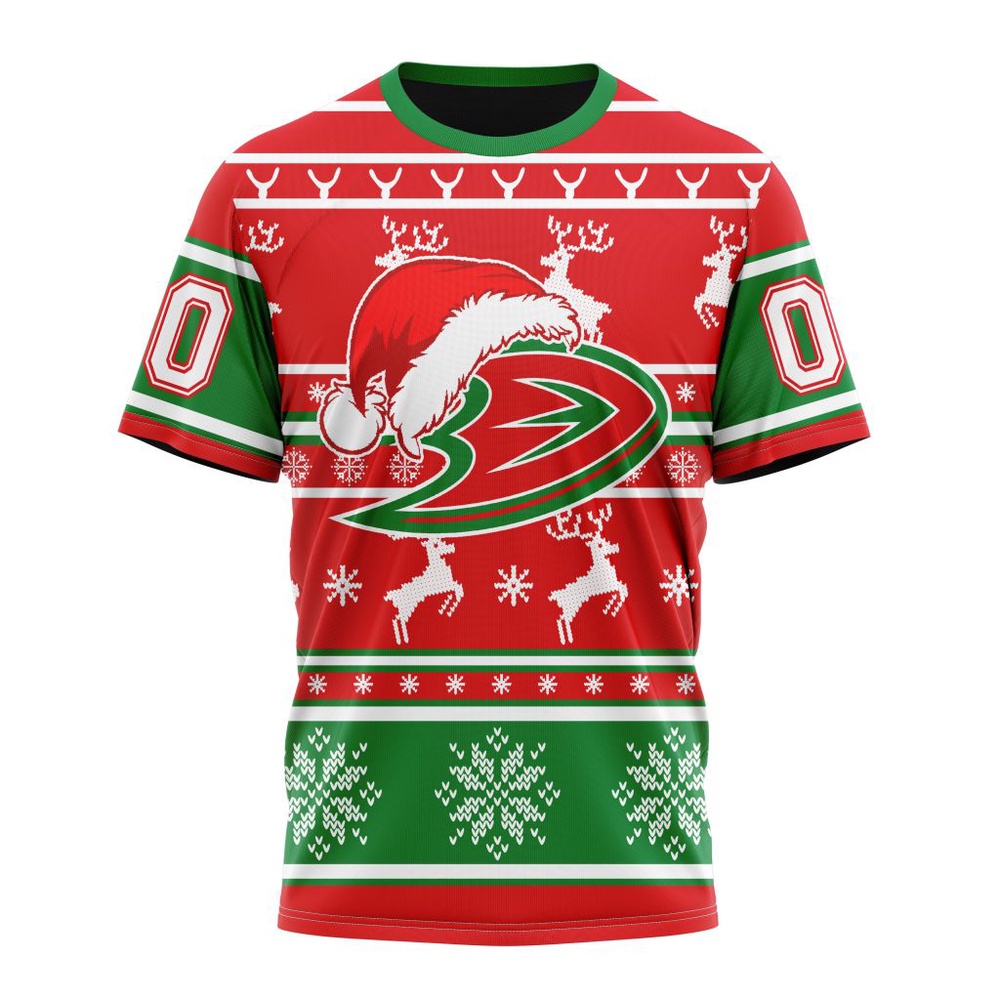 Custom NHL Anaheim Ducks 3D T Shirt Specialized Unisex Christmas Is Coming Santa Claus