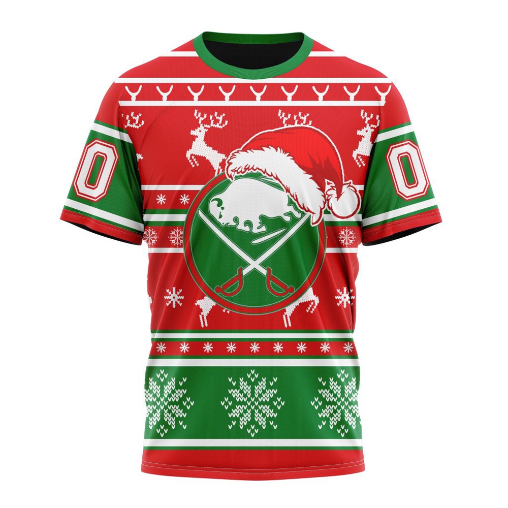 Custom NHL Buffalo Sabres 3D T Shirt Specialized Unisex Christmas Is Coming Santa Claus