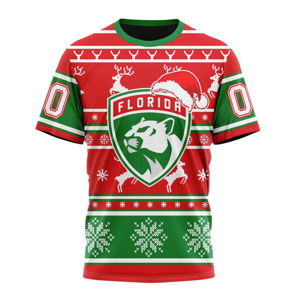 Custom NHL Florida Panthers 3D T Shirt Specialized Unisex Christmas Is Coming Santa Claus