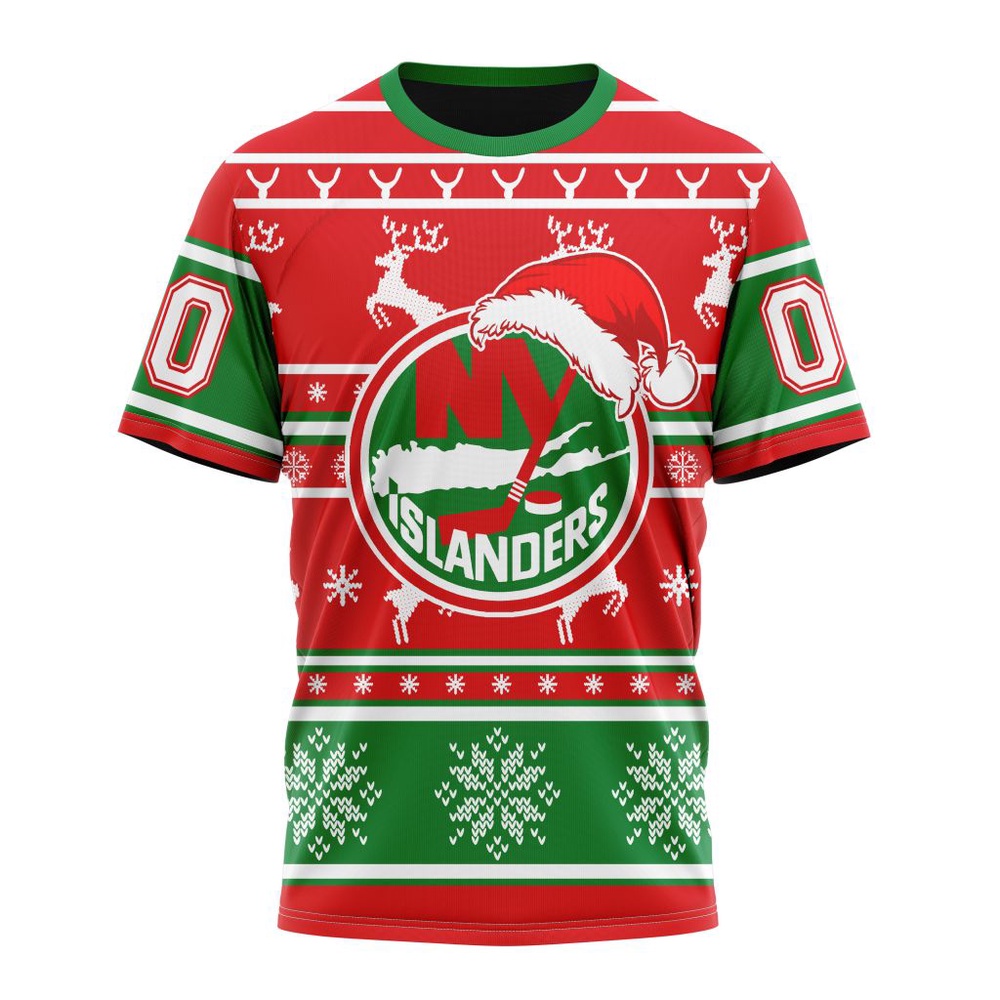 Custom NHL New York Islanders 3D T Shirt Specialized Unisex Christmas Is Coming Santa Claus