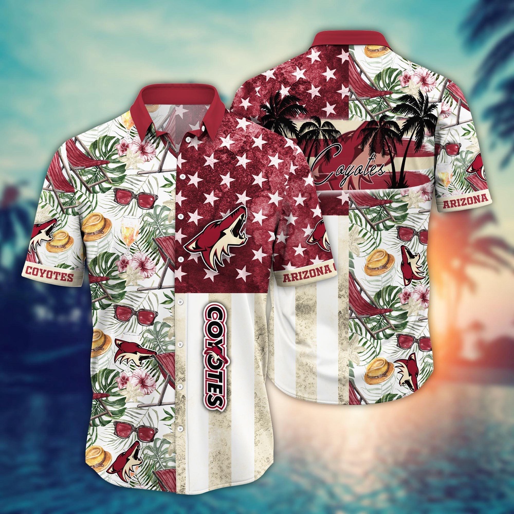 NHL Arizona Coyotes Flower Hawaii Shirt For Fans Summer Football Shirts