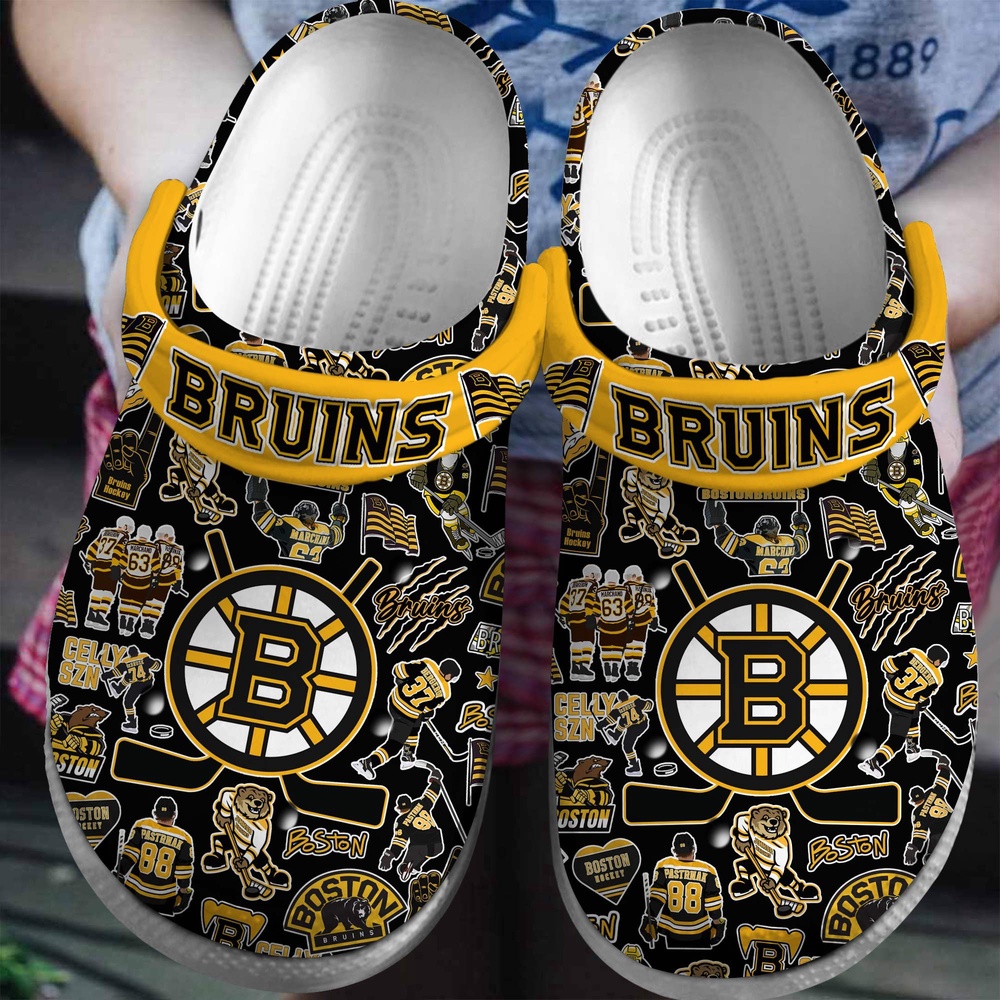 NHL Boston Bruins Crocs Crocband Clogs Shoes Comfortable For Fans