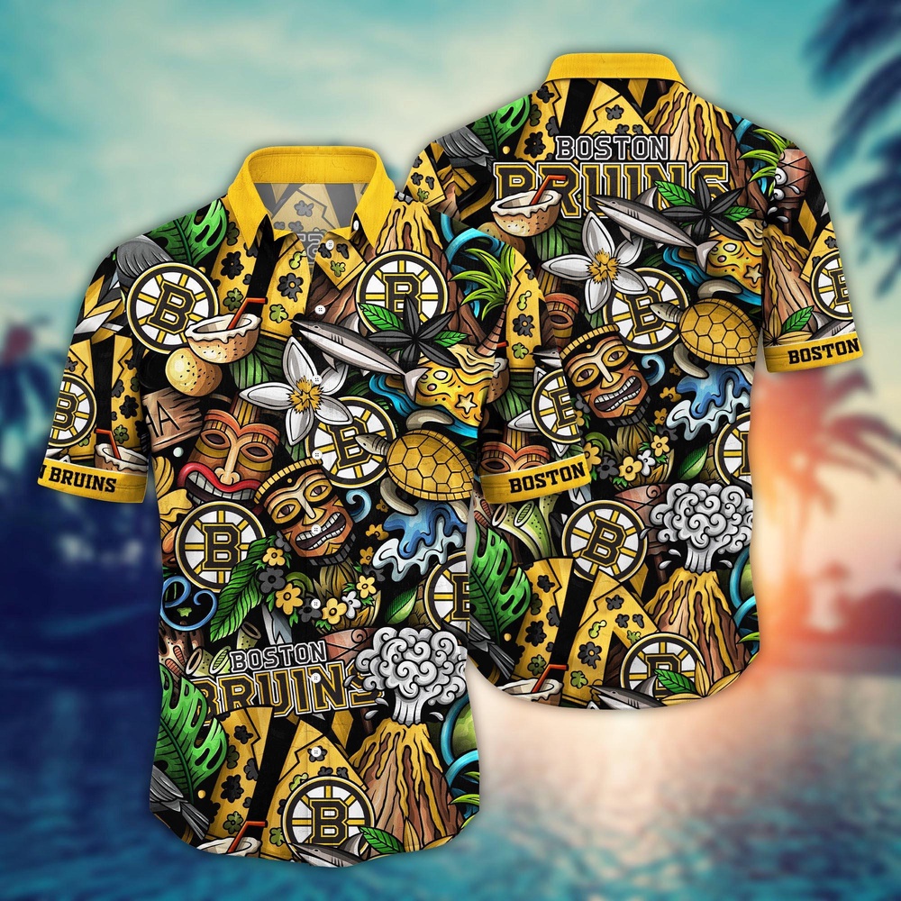 NHL Boston Bruins Flower Hawaii Shirt For Fans Custom Summer Football Shirts