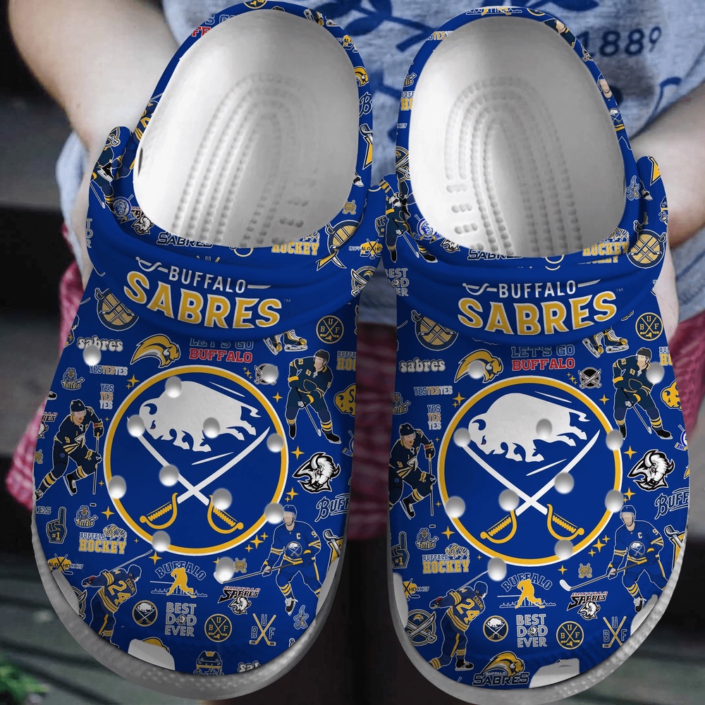 NHL Buffalo Sabres Crocs Crocband Hockey Clogs Shoes Comfortable