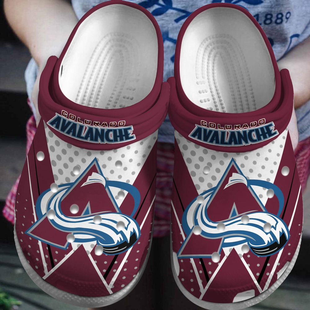 NHL Colorado Avalanche Crocs Crocband Hockey Clogs Shoes Comfortable