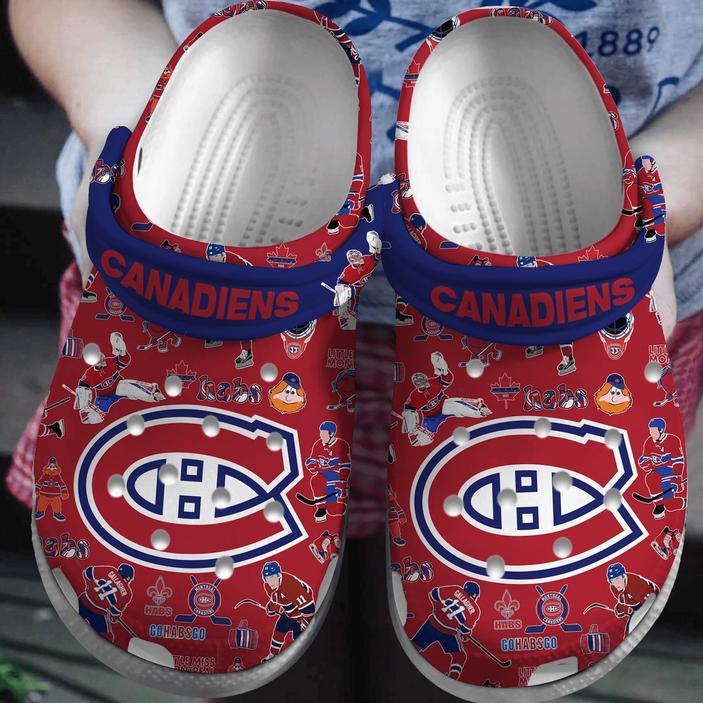 NHL Montreal Canadiens Crocs Crocband Hockey Clogs Shoes Comfortable
