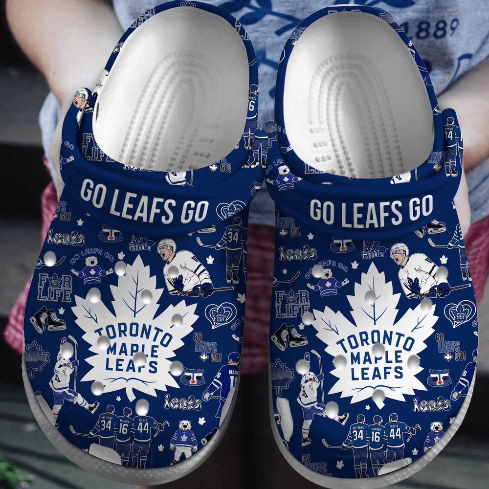 NHL Toronto Maple Leafs Crocs Crocband Hockey Clogs Shoes Comfortable