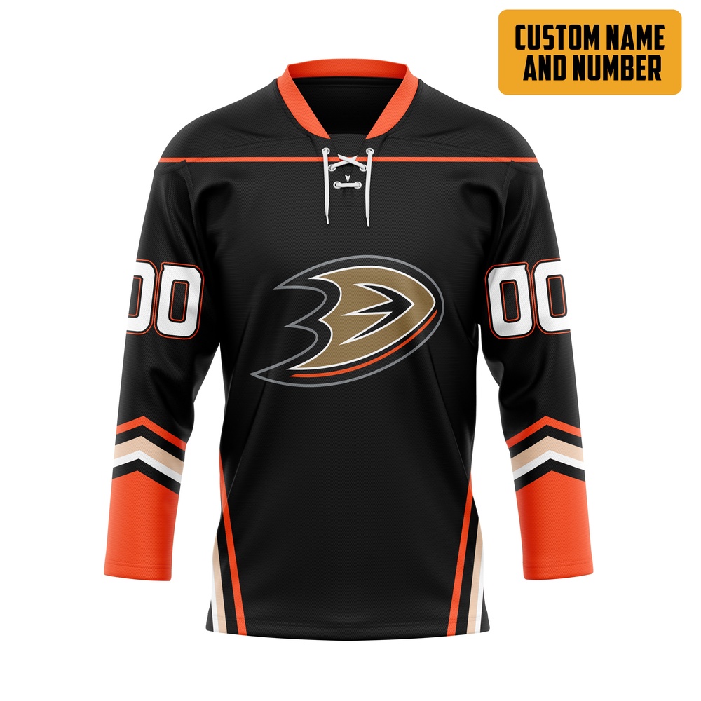 Personalized NHL Black Anaheim Ducks Hockey Jersey