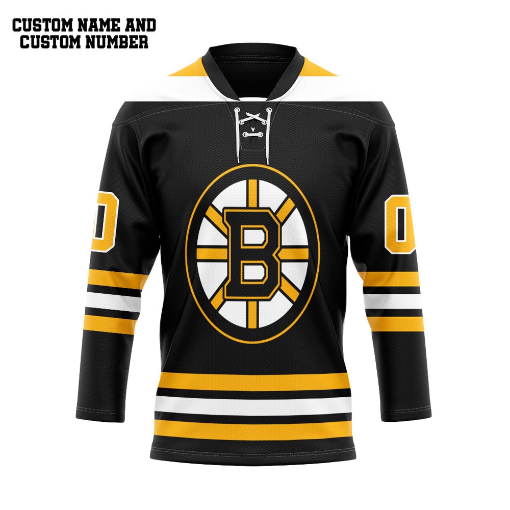 Personalized NHL Black Boston Bruins Hockey Jersey For Fans