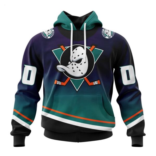 Anaheim Ducks Hoodie Special Retro Gradient Design Hoodie