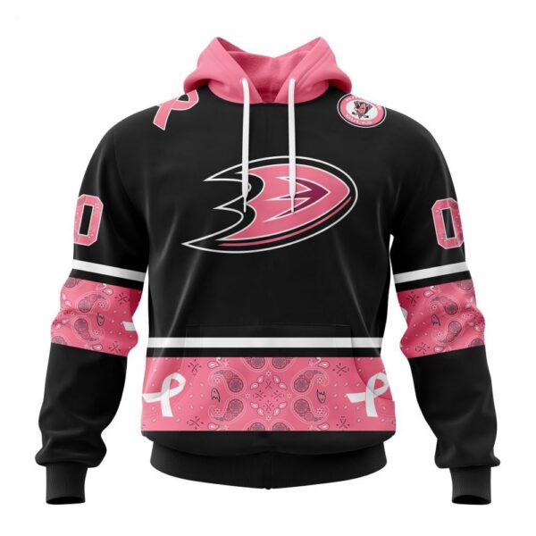 Anaheim Ducks Hoodie Specialized Design In Classic Style With Paisley! WE WEAR PINK BREAST CANCER Hoodie
