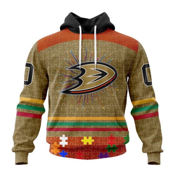 Anaheim Ducks Hoodie Specialized Design With Fearless Aganst Autism Concept Hoodie