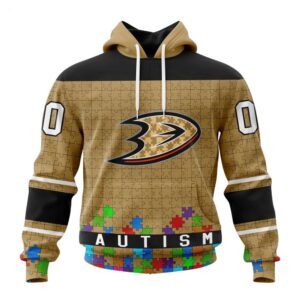 Anaheim Ducks Hoodie Specialized Unisex Kits Hockey Fights Against Autism Hoodie 1