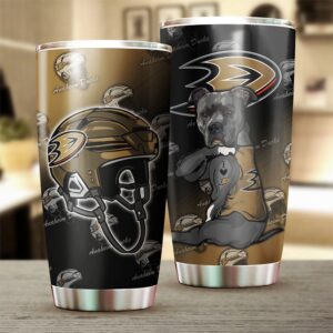 Anaheim Ducks Tumbler Funny Dog Design Gift For Fan 1