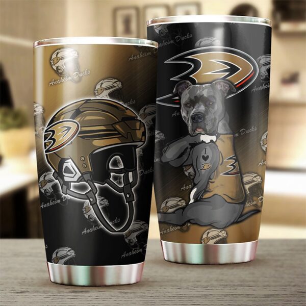 Anaheim Ducks Tumbler Funny Dog Design Gift For Fan