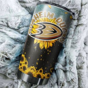 Anaheim Ducks Tumbler Sunflower Design Tumbler For Fans 2