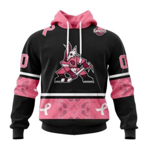 Arizona Coyotes Hoodie Specialized Design In Classic Style With Paisley! WE WEAR PINK BREAST CANCER Hoodie 1