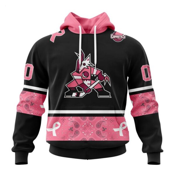 Arizona Coyotes Hoodie Specialized Design In Classic Style With Paisley! WE WEAR PINK BREAST CANCER Hoodie