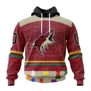 Arizona Coyotes Hoodie Specialized Design With Fearless Aganst Autism Concept Hoodie 1