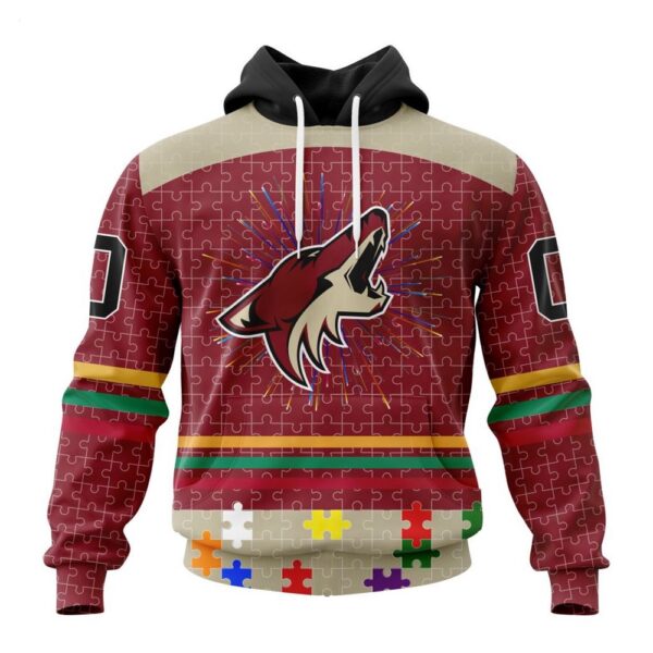 Arizona Coyotes Hoodie Specialized Design With Fearless Aganst Autism Concept Hoodie