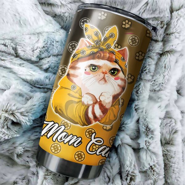 Boston Bruins Cat Moms Tumbler Personalized Drinkware For Fans