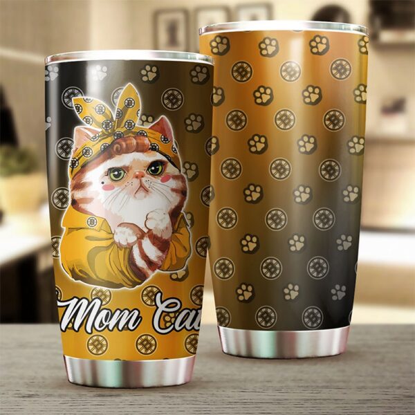 Boston Bruins Cat Moms Tumbler Personalized Drinkware For Fans
