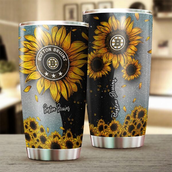 Boston Bruins Sunflower Sunshine Tumblers Design