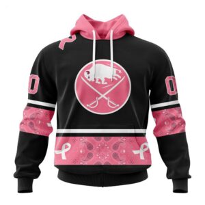 Buffalo Sabres Hoodie Specialized Design In Classic Style With Paisley! WE WEAR PINK BREAST CANCER Hoodie 1