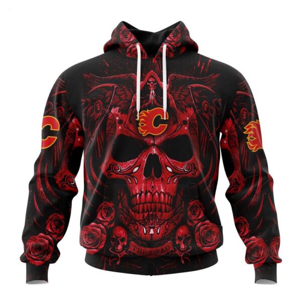 Calgary Flames Hoodie Special Design With Skull Art Hoodie