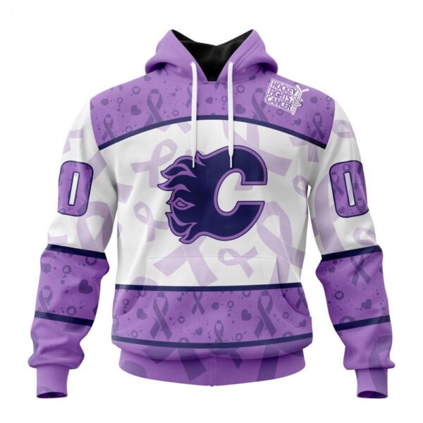 Calgary Flames Hoodie Special Lavender – Fight Cancer Hoodie