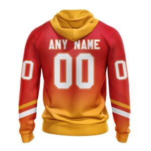 Calgary Flames Hoodie Special Retro Gradient Design Hoodie 2